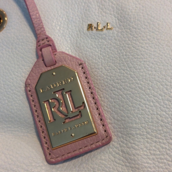 Cream and Pink Ralph LaurenTote - Picture 8 of 12